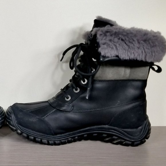 UGG Adirondack II Waterproof Boot, Black Leather, Womens Size 8.5 US / 39.5 - Picture 8 of 16
